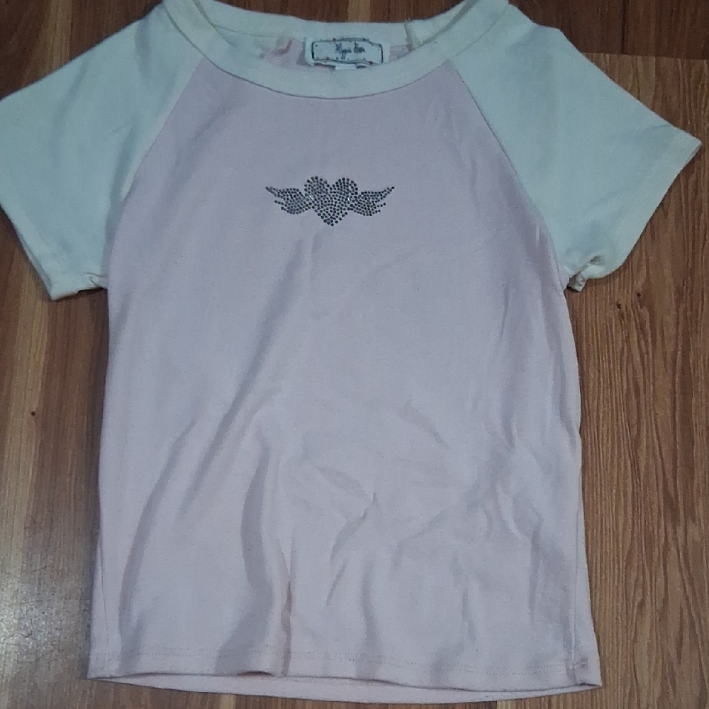 Hippie Rose Pink and Cream Short Sleeve Tee